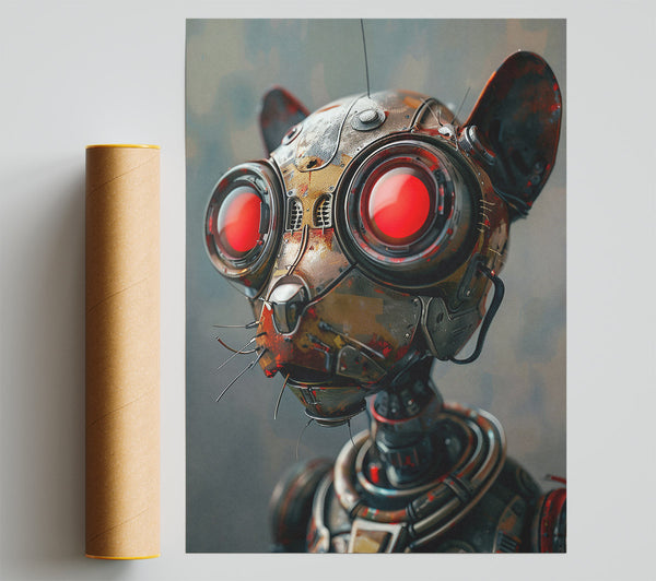 Red-Eyed Rusty Feline Poster