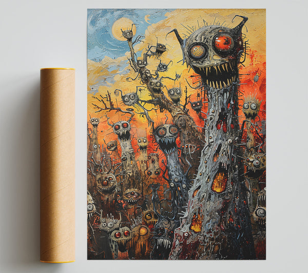 Orange Nightmare Forest Giclee Print