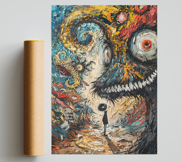 Yellow Dreamscape Monster Giclee Print