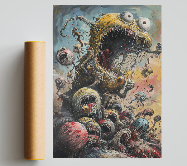Yellow Maw Of Madness Print