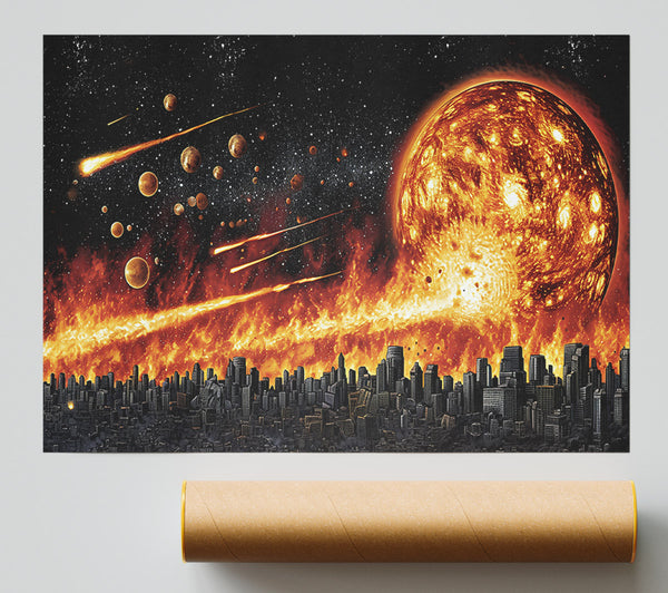 Orange Cosmic Inferno Giclee Print