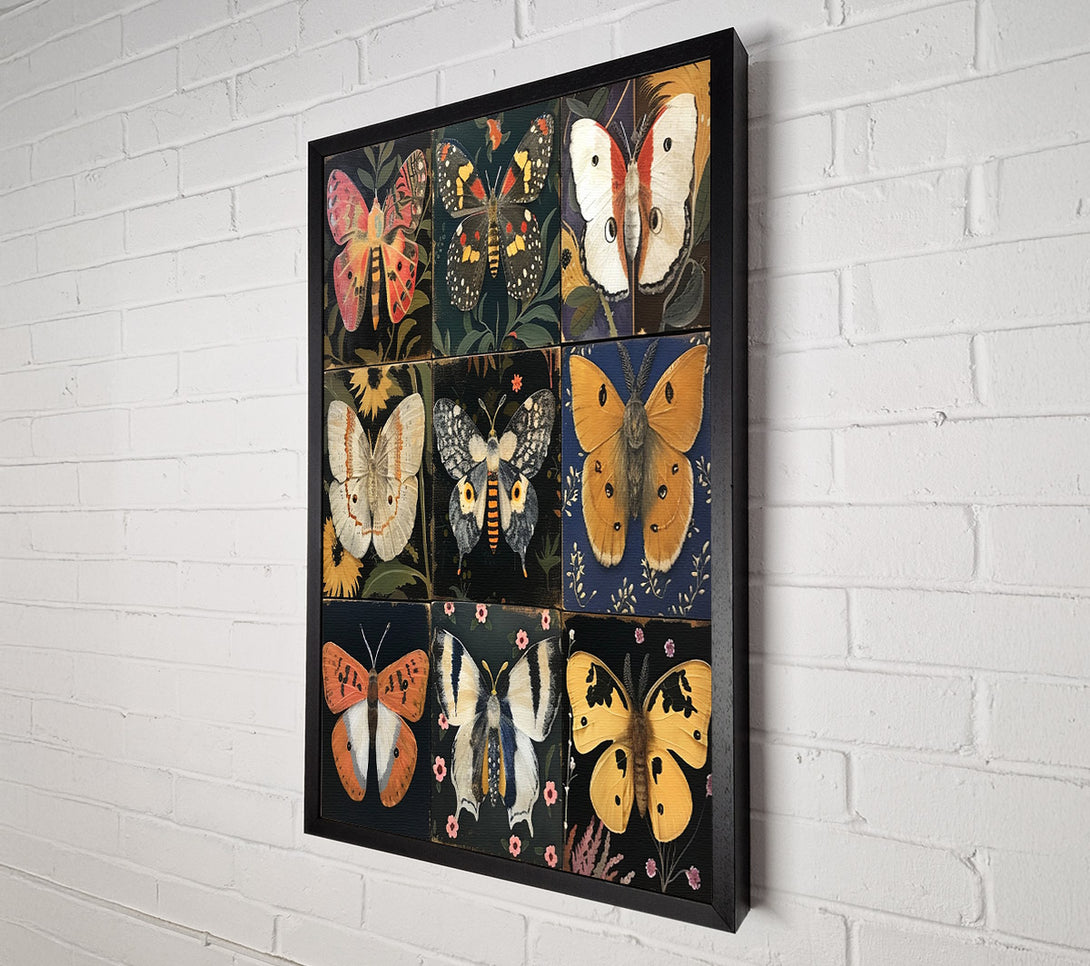  A Canvas Print of Grid Of Butterflies Canvas Wall Art