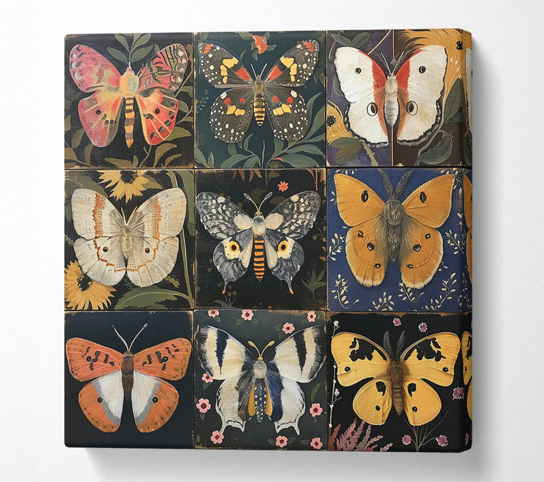  A Canvas Print of Grid Of Butterflies Canvas Wall Art