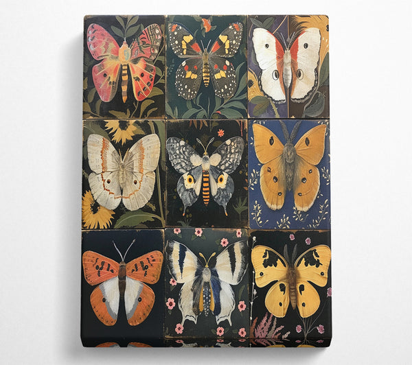 A Canvas Print of Grid Of Butterflies Canvas Wall Art