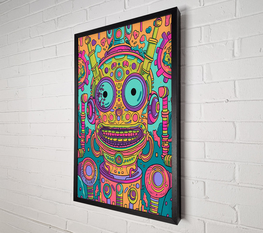  A Canvas Print of Orange Smiling Machine Canvas Print