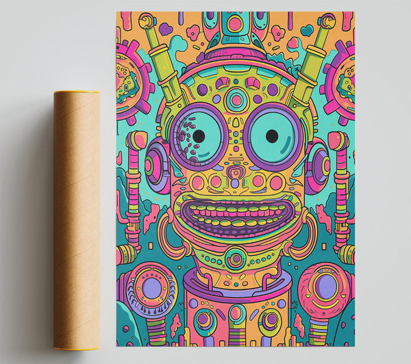 Orange Smiling Machine Print
