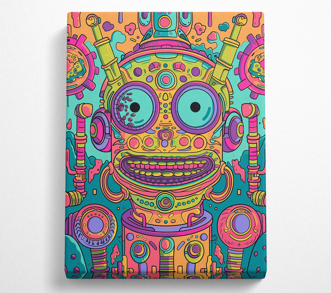  A Canvas Print of Orange Smiling Machine Canvas Print