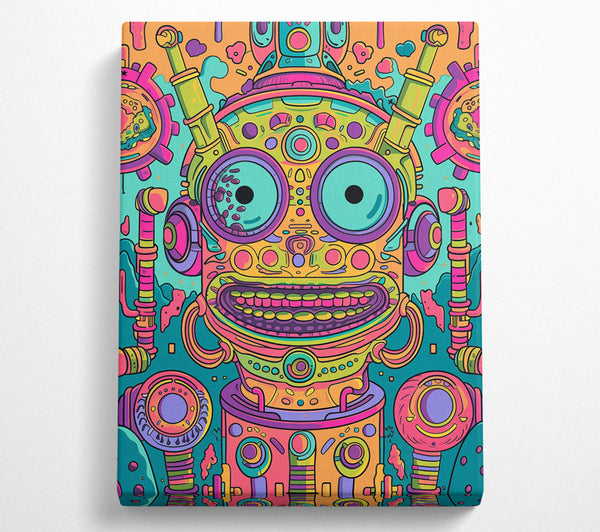  A Canvas Print of Orange Smiling Machine Canvas Print