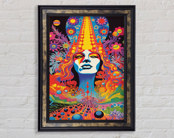 Groovy Acid Woman Framed Print