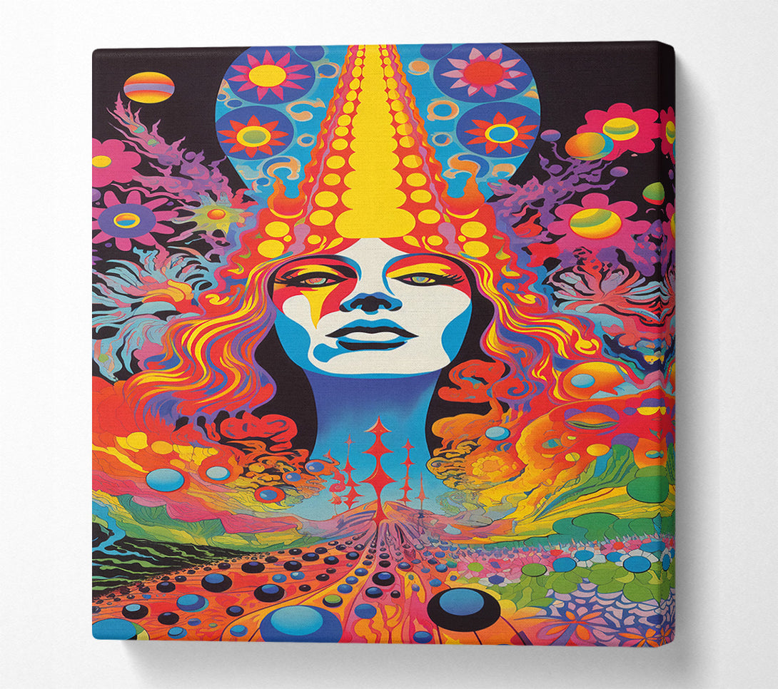  A Canvas Print of Groovy Acid Woman Canvas Print