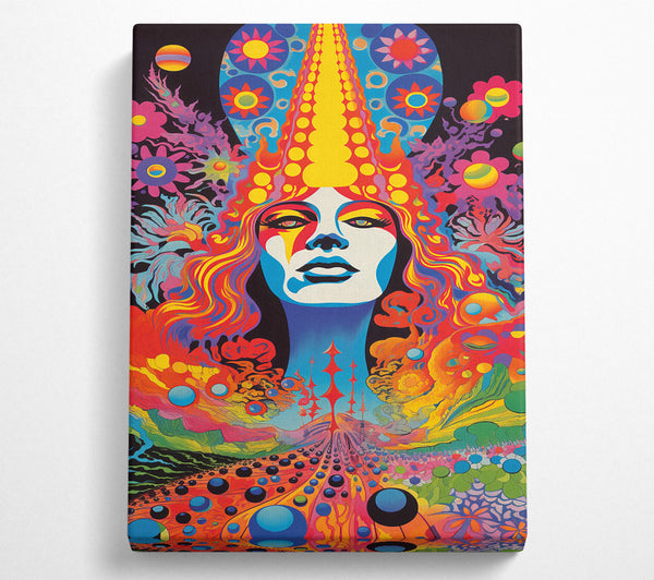  A Canvas Print of Groovy Acid Woman Canvas Print