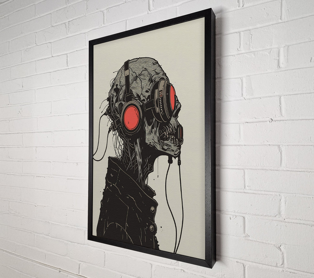  A Canvas Print of Red Wired Skull Canvas Wall Art
