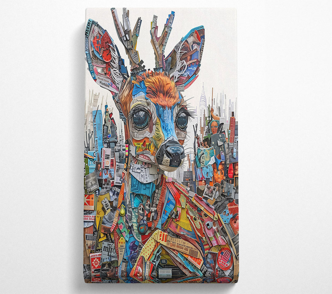 A Canvas Print of Blue Deer Cityscape Canvas Wall Art