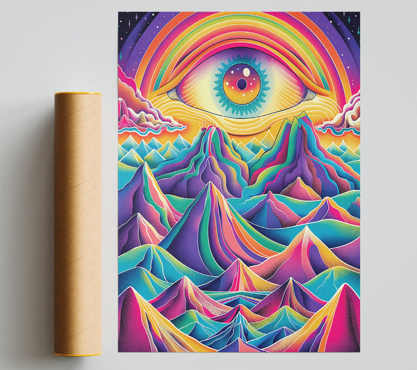 Yellow Visionary Mountains Giclee Print