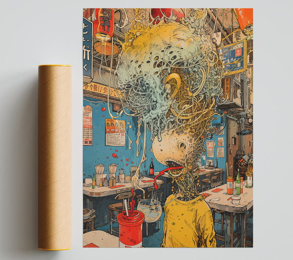 Red Slurp In The Alleyway Giclee Print