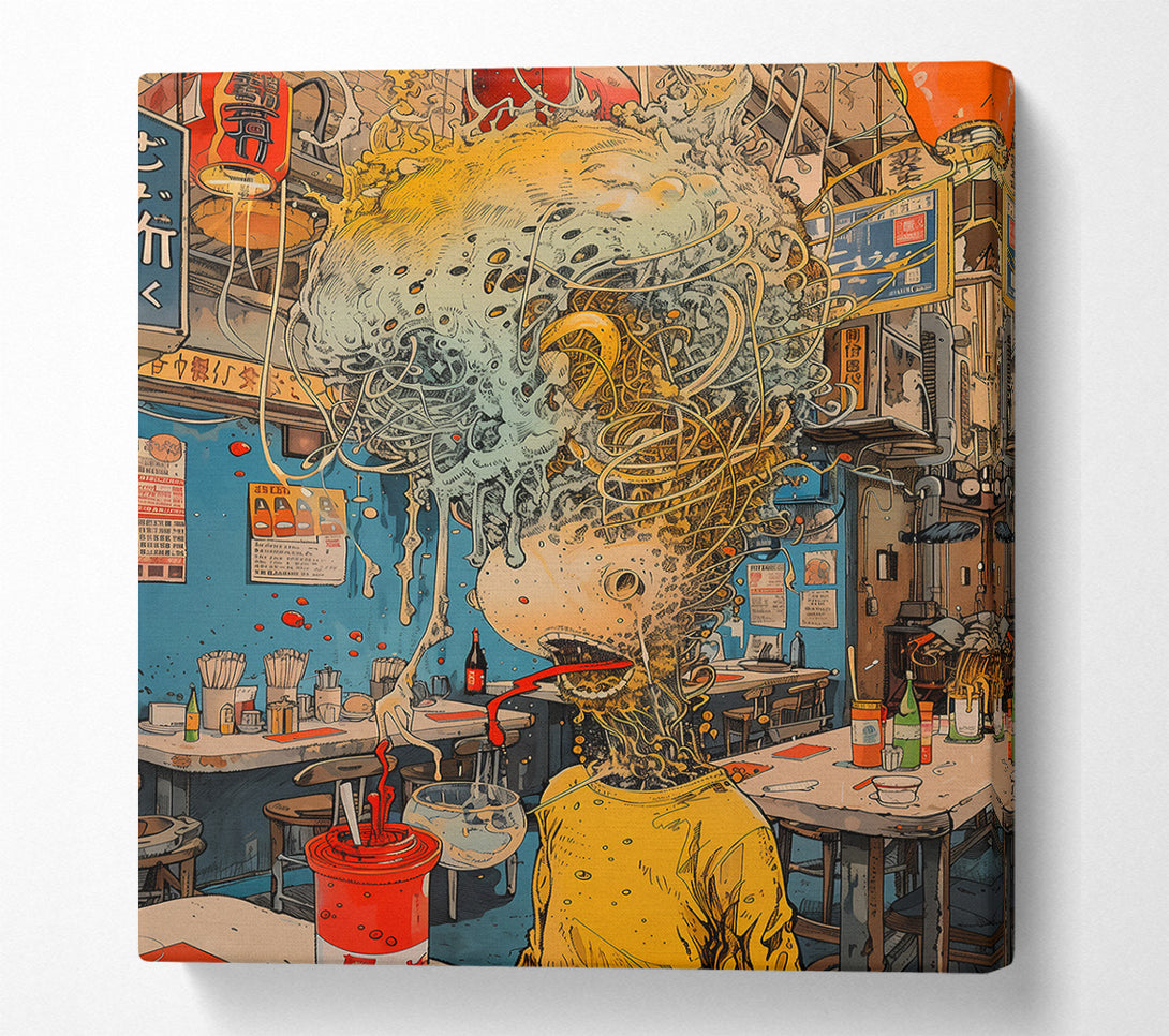  A Canvas Print of Red Slurp In The Alleyway Canvas Print