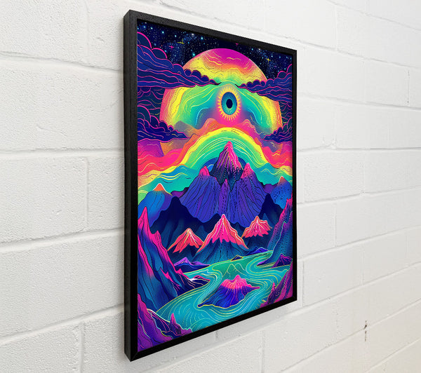 Neon Blue Mountain Dreams