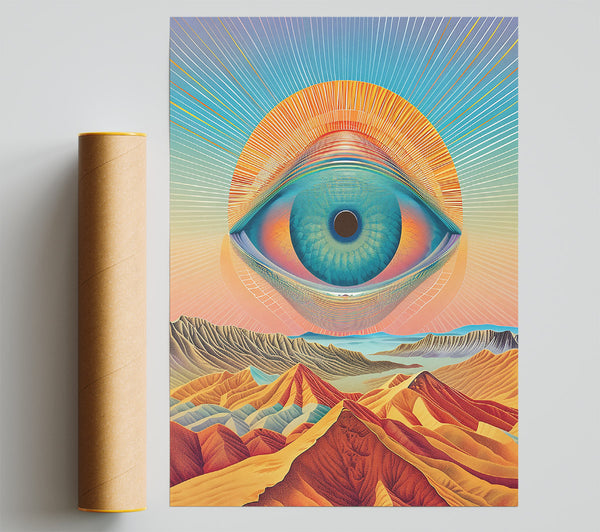 Azure Eye Over Hills Poster
