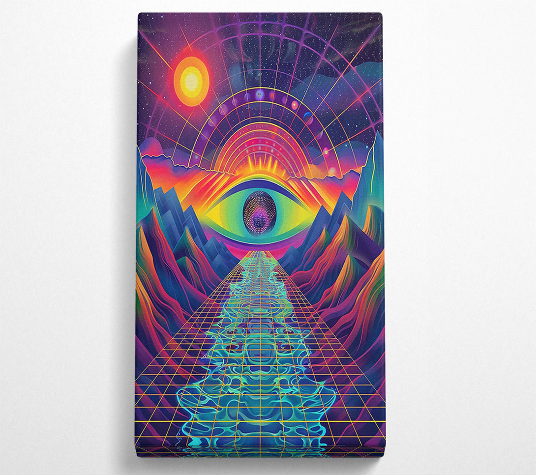  A Canvas Print of Blue Grid Horizon Canvas Wall Art