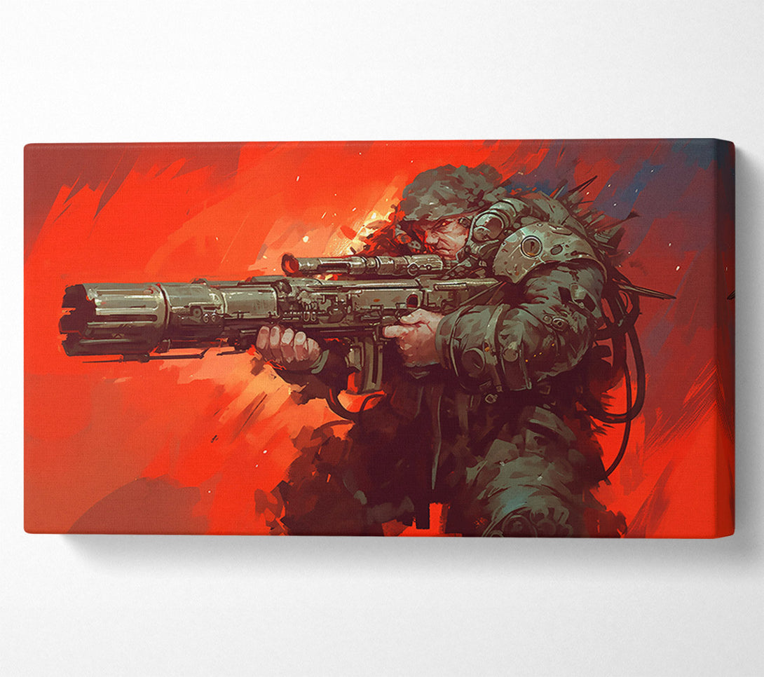  A Canvas Print of Crimson Firefight Canvas Print