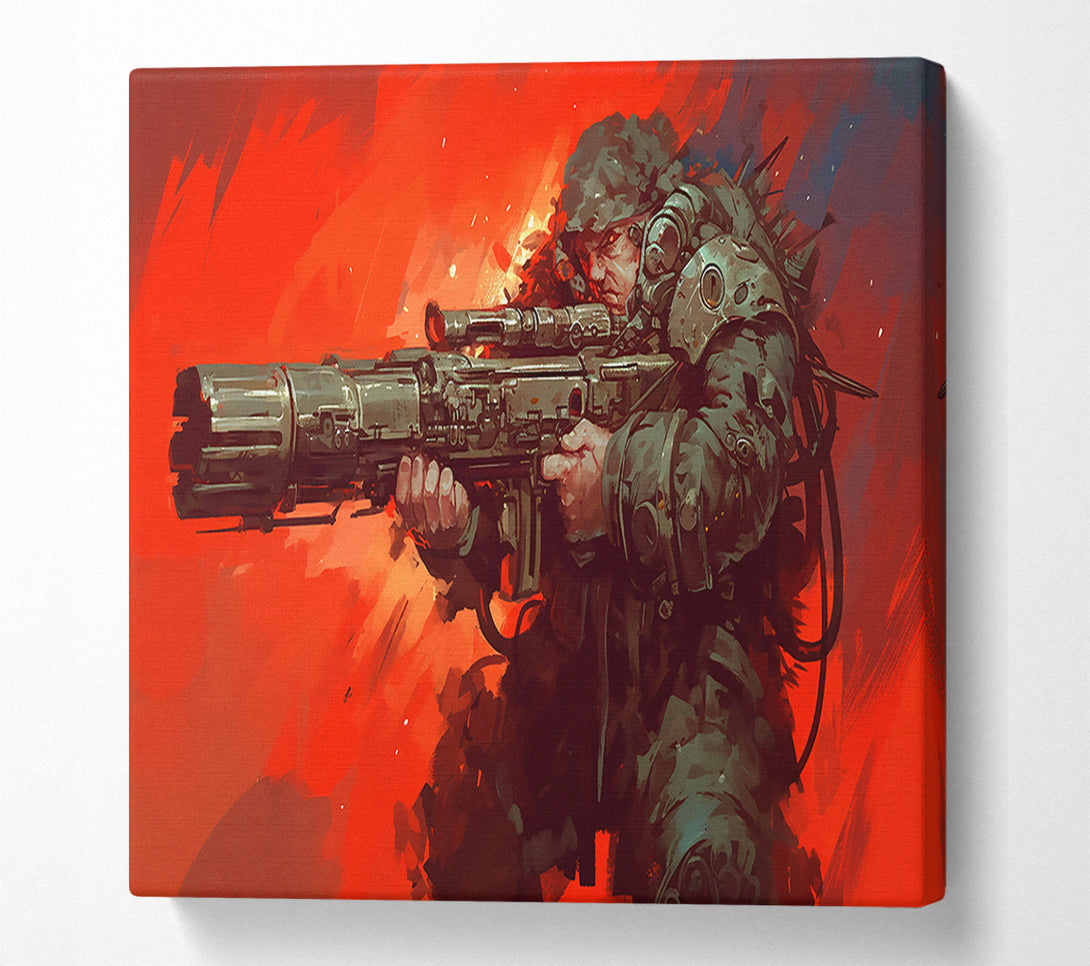  A Canvas Print of Crimson Firefight Canvas Print