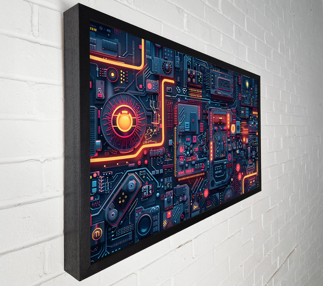  A Canvas Print of Orange Circuitry Dreams Canvas Wall Art
