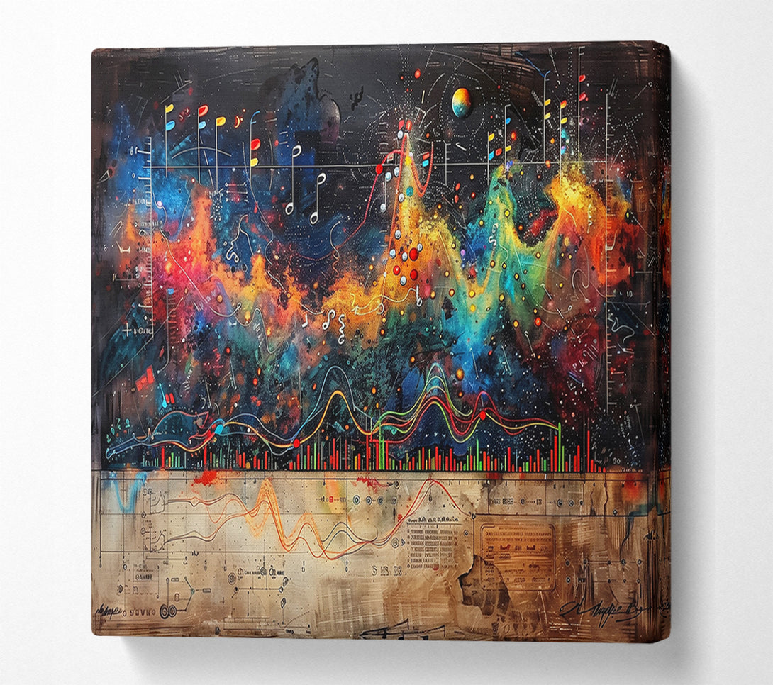  A Canvas Print of Orange Cosmic Symphony Canvas Print