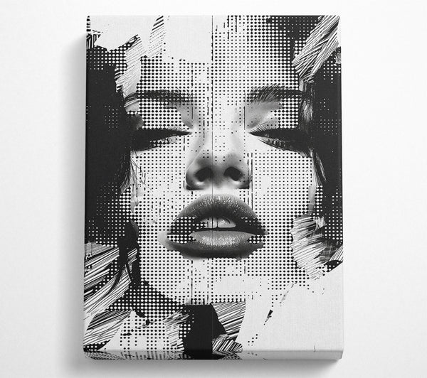  A Canvas Print of Halftone Lady Canvas Print