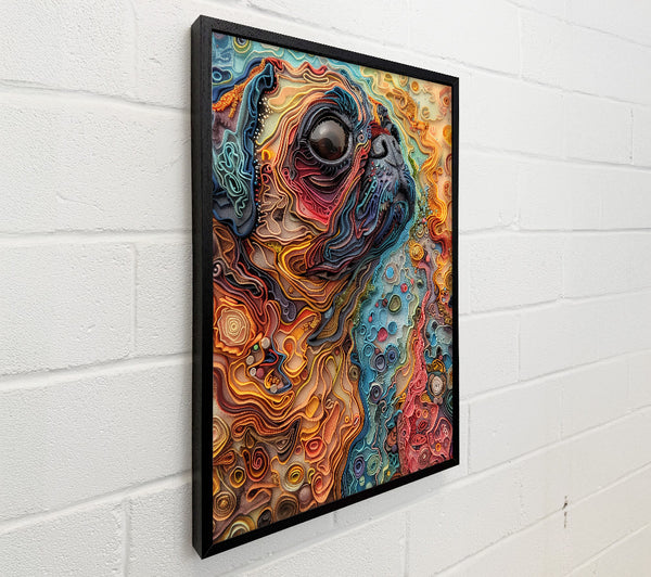 Orange Layered Pug Portrait