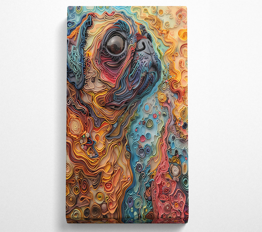  A Canvas Print of Orange Layered Pug Portrait Canvas Wall Art