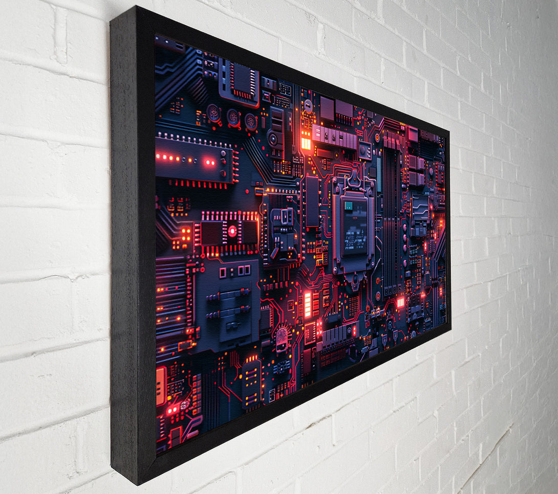  A Canvas Print of Red Circuitry Symphony Canvas Art