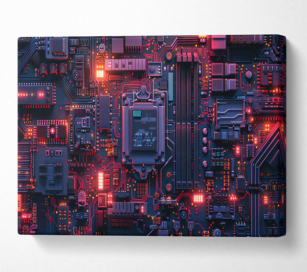  A Canvas Print of Red Circuitry Symphony Canvas Art