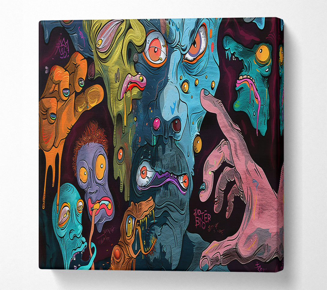  A Canvas Print of Blue Grotesque Dreams Canvas Art