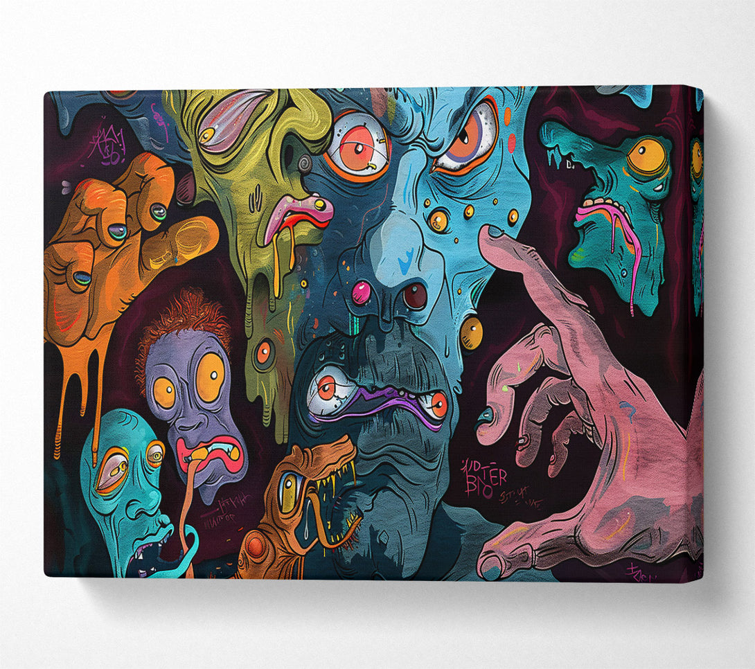  A Canvas Print of Blue Grotesque Dreams Canvas Art