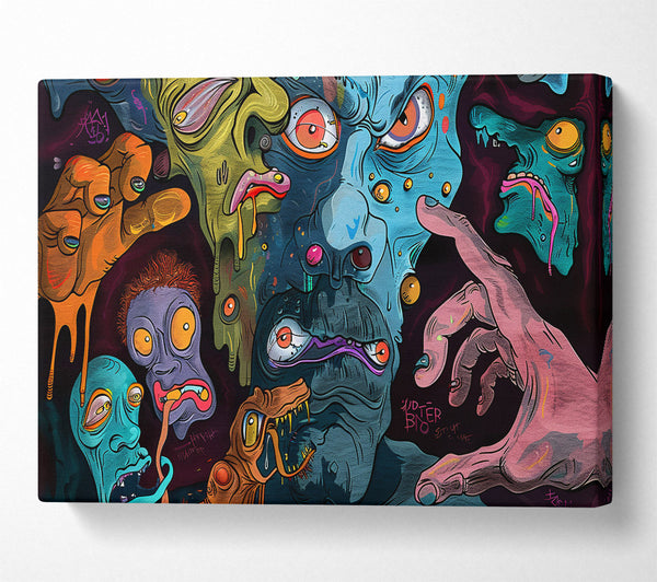  A Canvas Print of Blue Grotesque Dreams Canvas Art