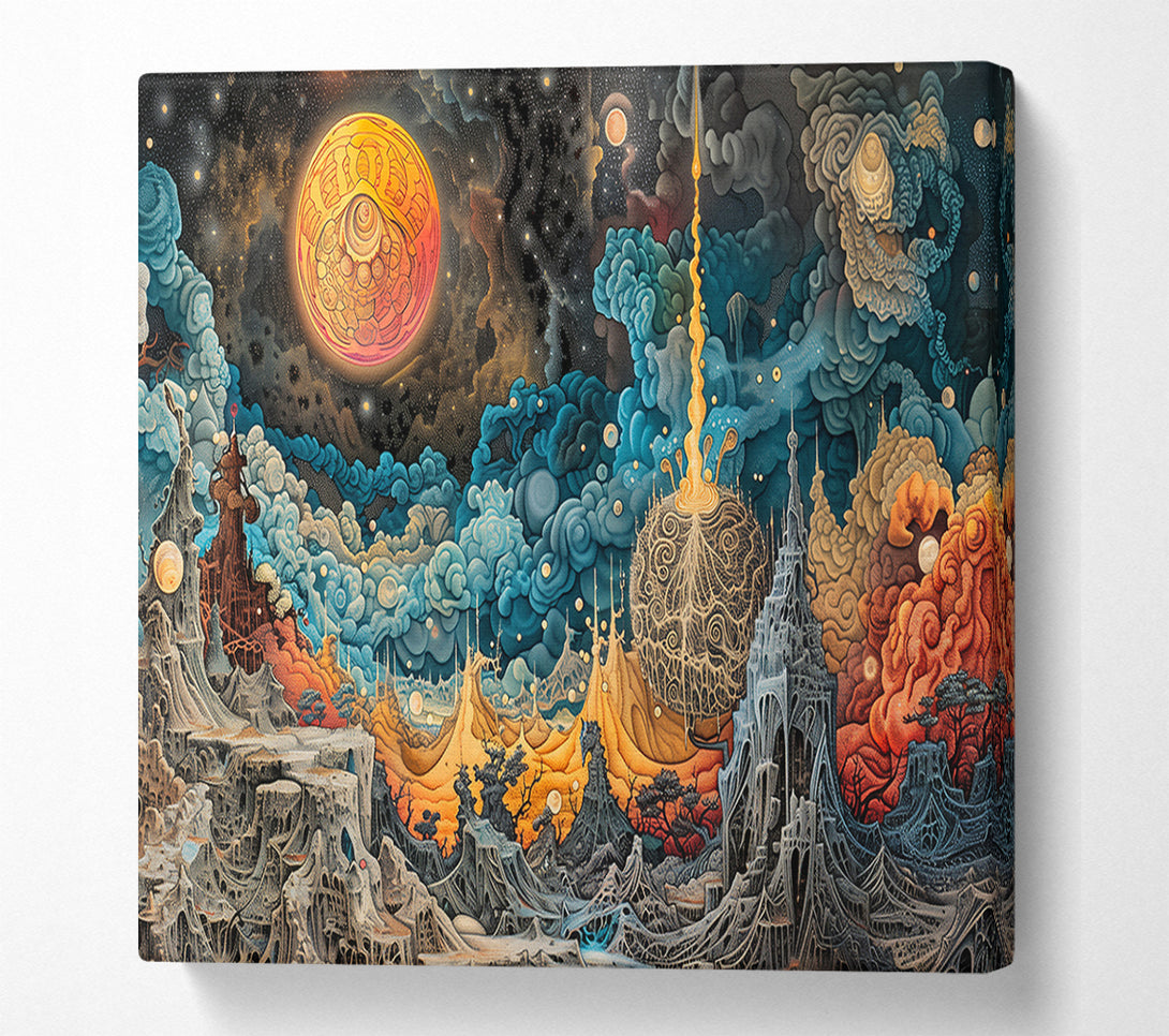  A Canvas Print of Azure Celestial Dreamscape Canvas Art