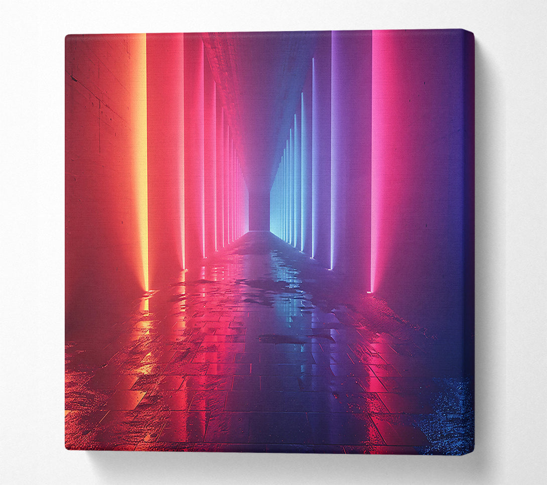  A Canvas Print of Pink Neon Alleyway Canvas Wall Art