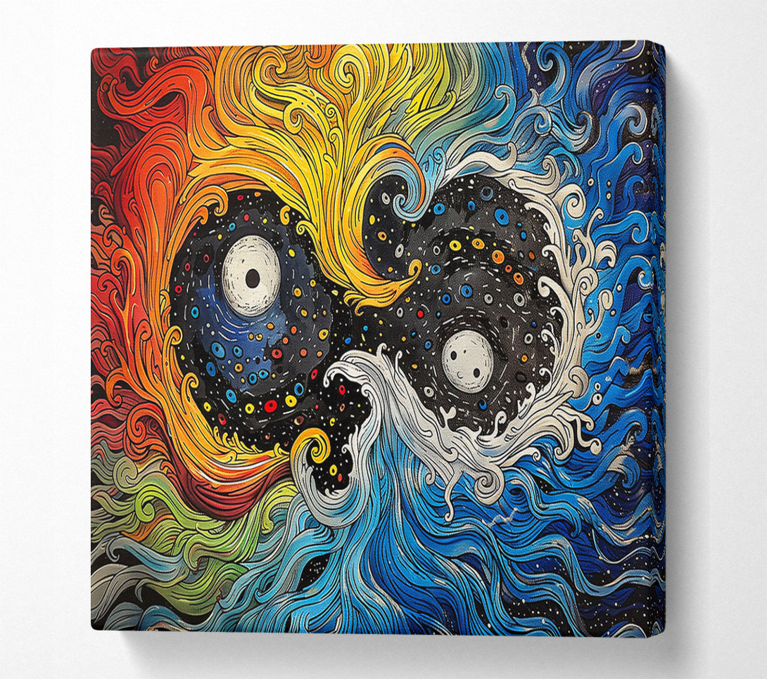  A Canvas Print of Blue Cosmic Waves Canvas Print