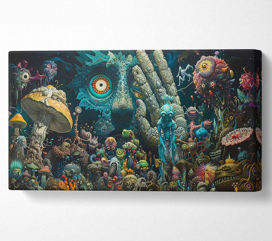  A Canvas Print of Teal Dreamscape Of Eyes Canvas Print