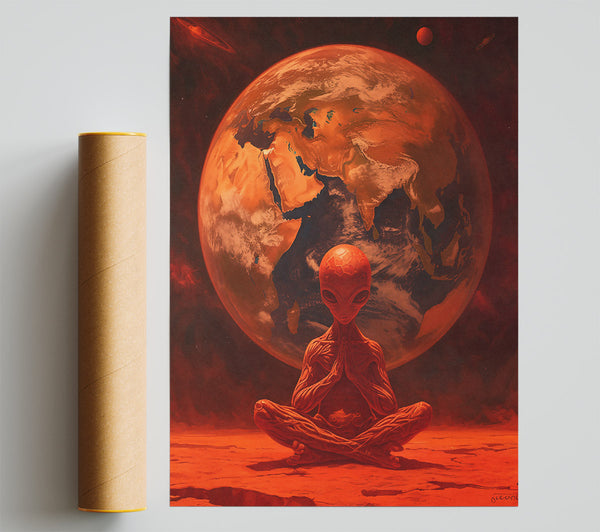 Crimson Cosmic Meditation Giclee Print
