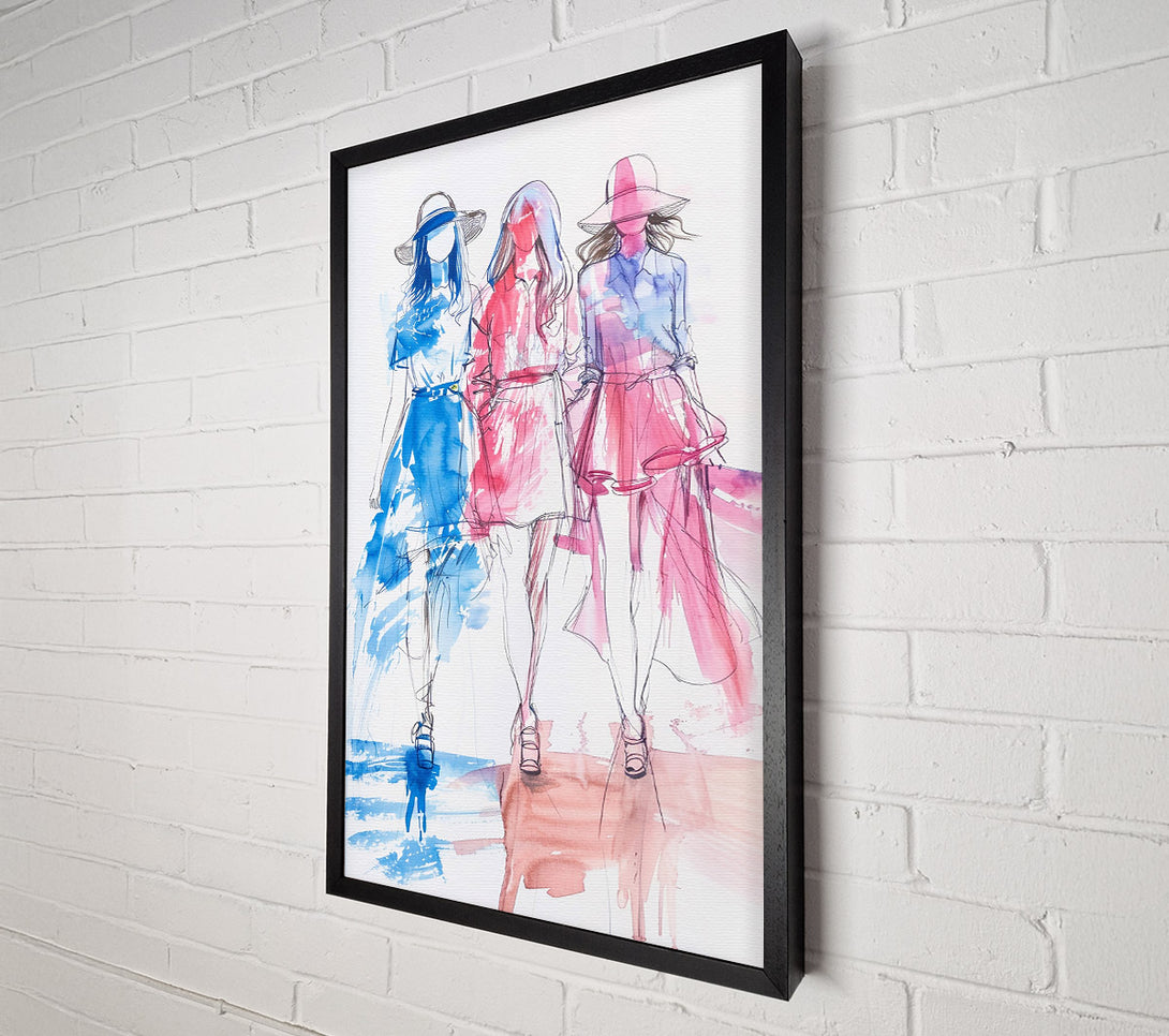  A Canvas Print of Blue Hues Of Fashion Canvas Art