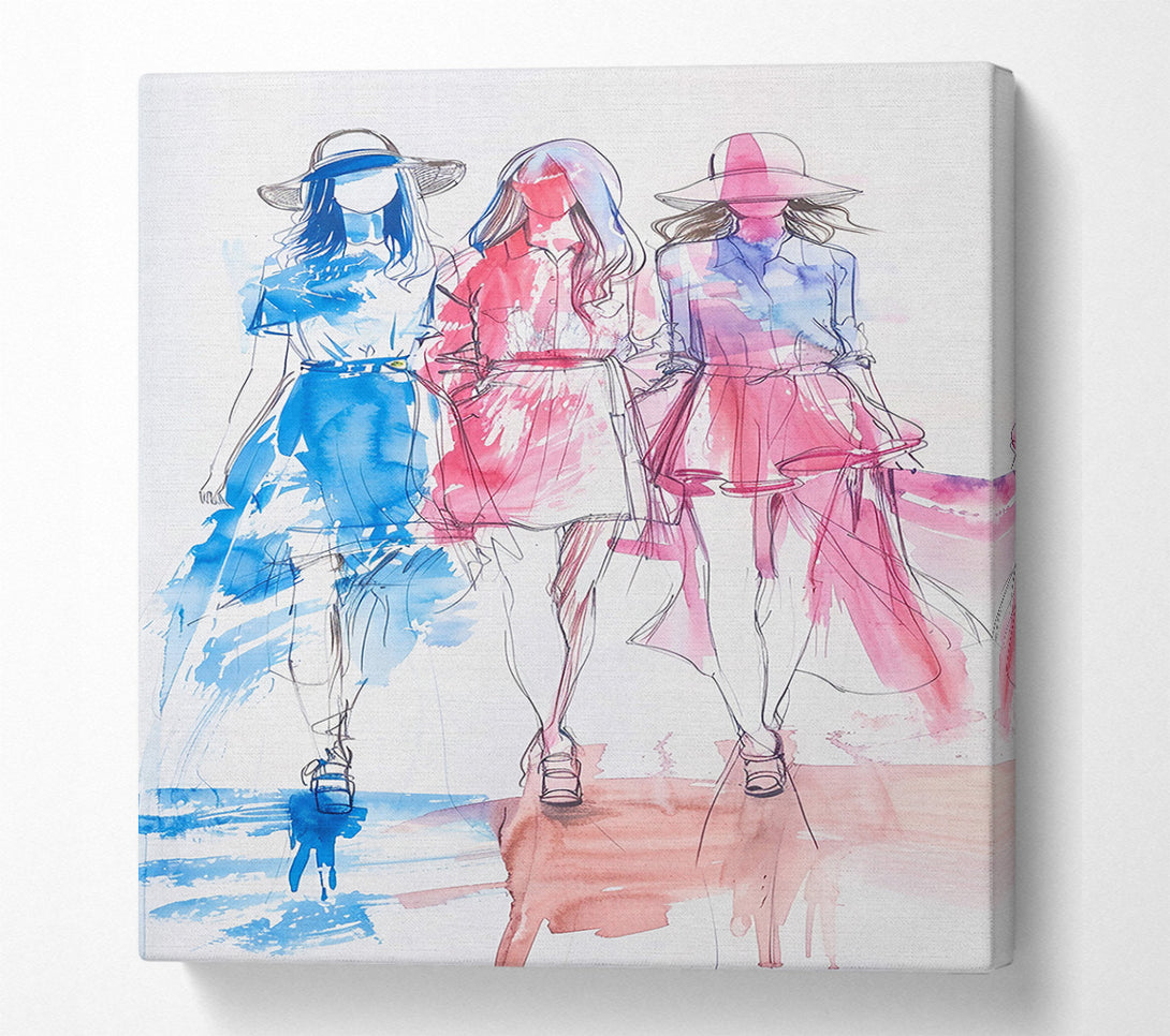  A Canvas Print of Blue Hues Of Fashion Canvas Art