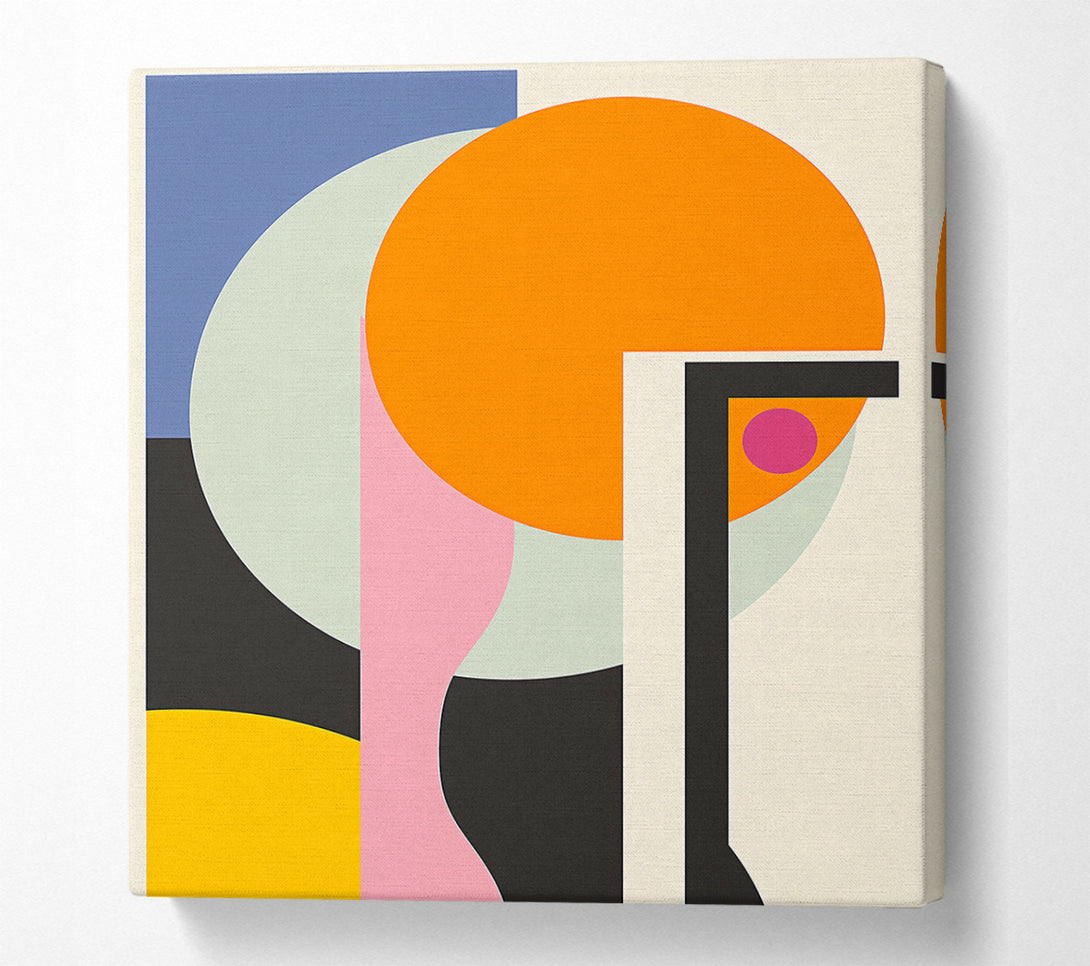  A Canvas Print of Orange Form And Figure Canvas Wall Art