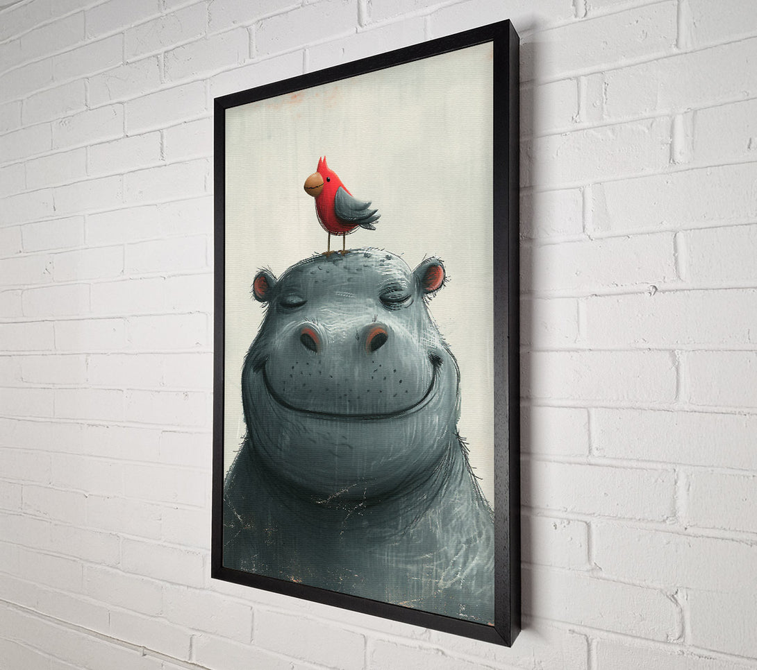  A Canvas Print of Happy Hippo Canvas Art