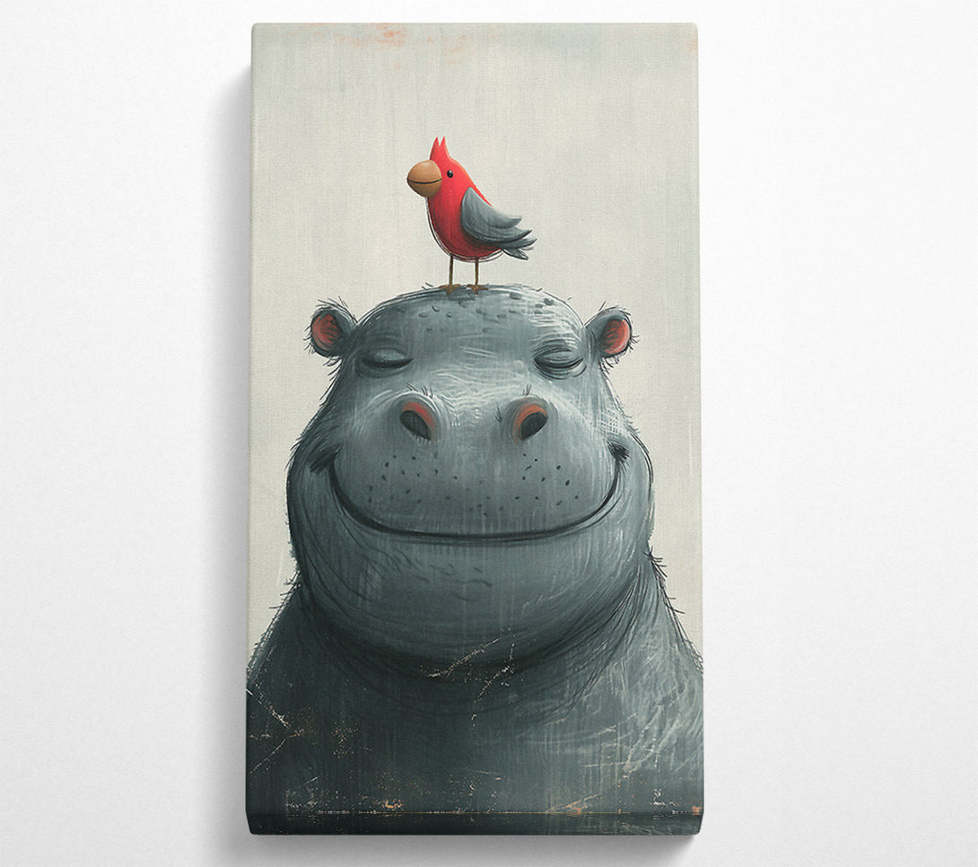  A Canvas Print of Happy Hippo Canvas Art