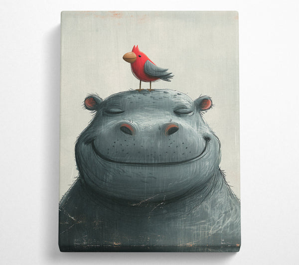  A Canvas Print of Happy Hippo Canvas Art
