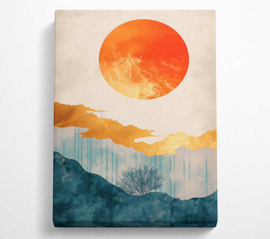  A Canvas Print of Golden Orange Horizon Canvas Art