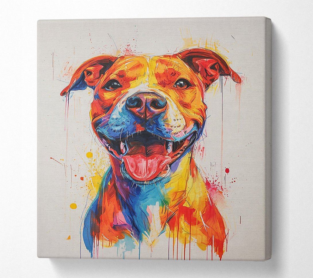  A Canvas Print of Orange Dog Smile Canvas Print