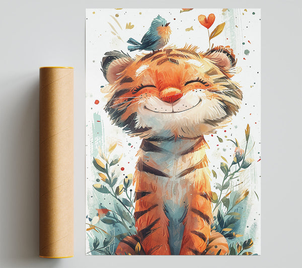 Happy Tiger Cub Poster
