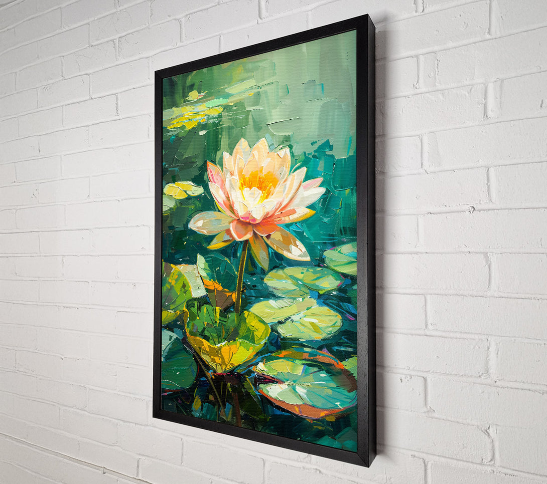  A Canvas Print of Peach Pond Lily Bloom Canvas Wall Art